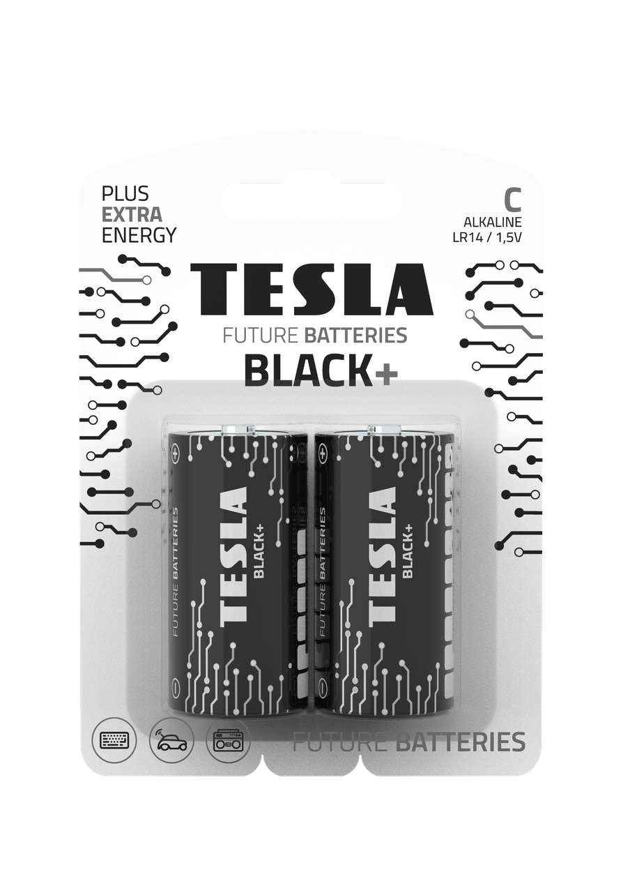 Батарейки TESLA C BLACK+ LR14 BLISTER FOIL 2 шт. (1793962933)