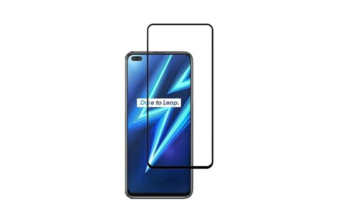 Загартоване захисне скло на смартфон Realme 6 Pro / Чорна рамка