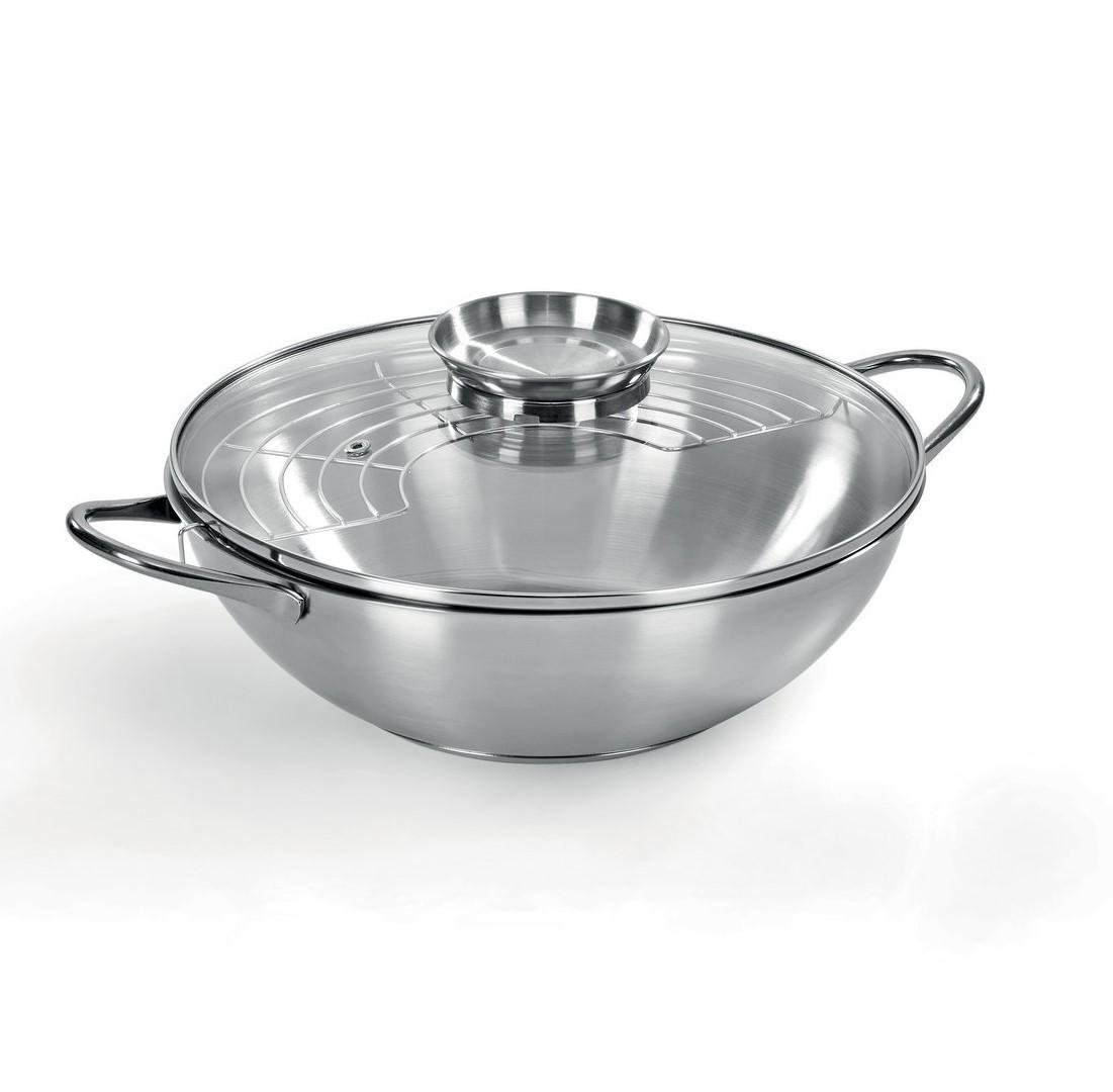 Сковородка-вок с крышкой и решеткой Barazzoni 28 см (42500972800)