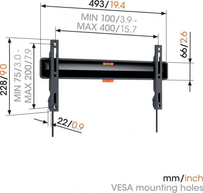 Кронштейн Vogels TVM 3405 32-77" 400х400 Black - фото 2