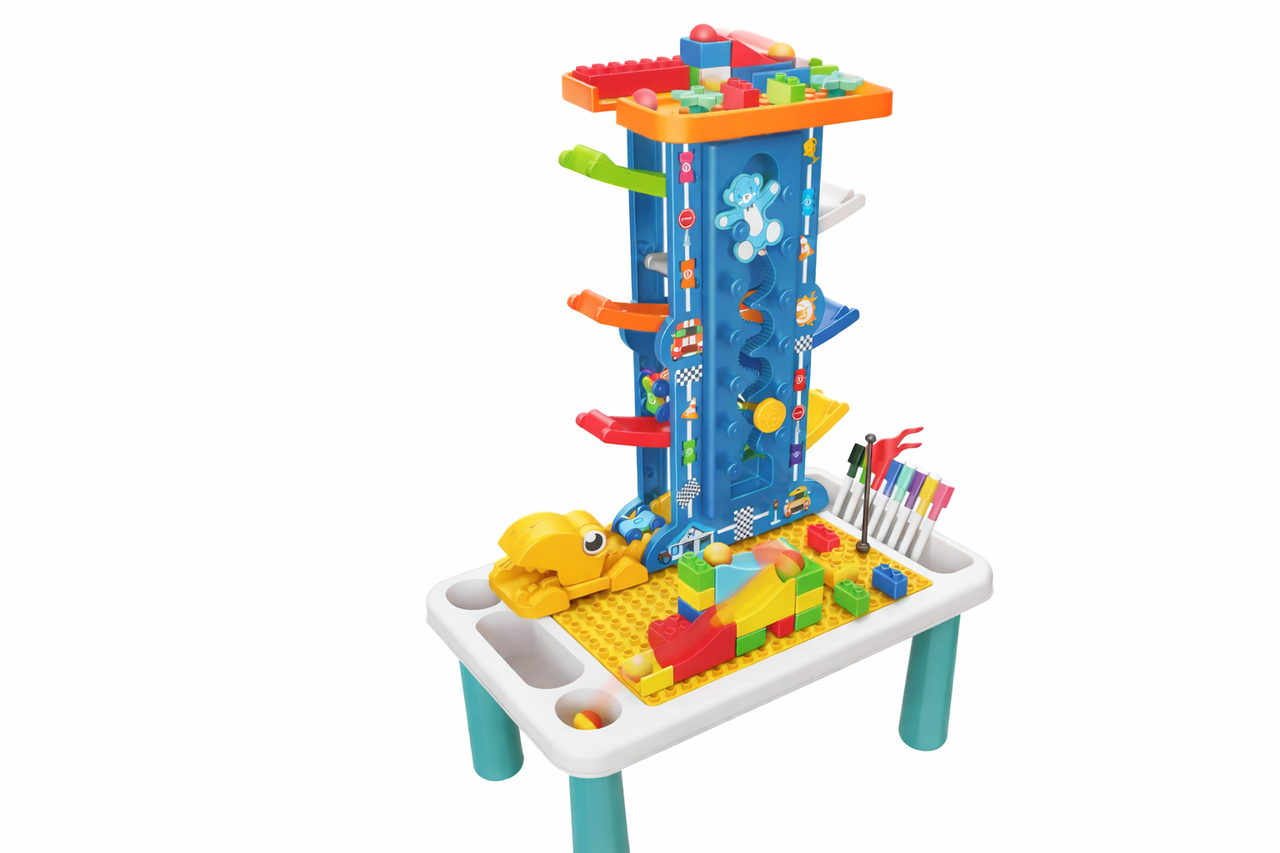 Игра Веселый трамплин-столик 4в1 конструктор/машинки/маркеры 60x30,5x49 см (6848)