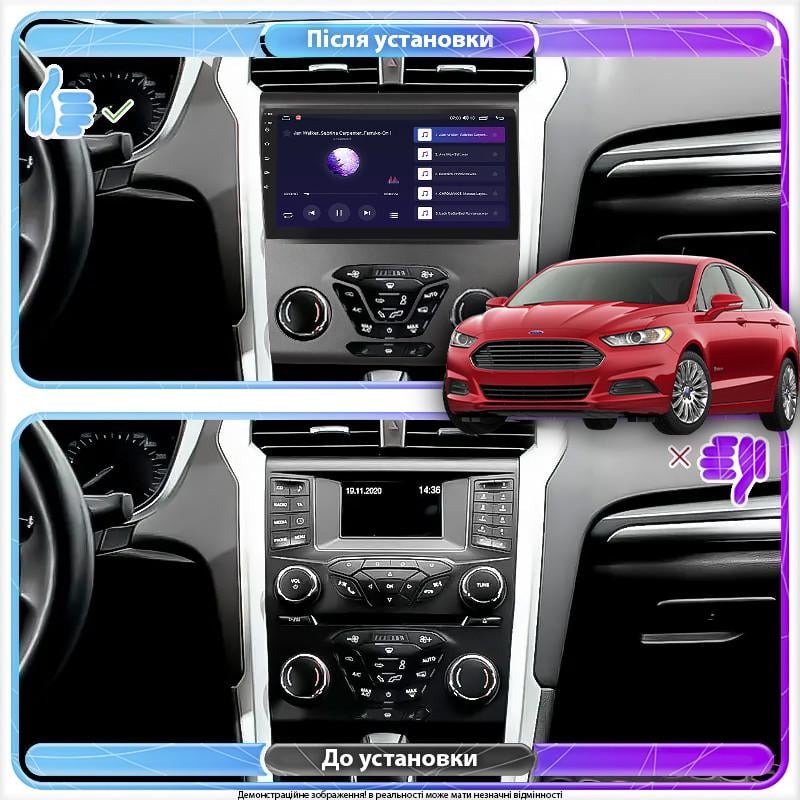 Магнитола штатная 9" Lesko для Ford Fusion North America II Рестайлинг 2016-2020 6/128Gb 4G Wi-Fi GPS Top - фото 2 Магнитола штатная 9" Lesko для Ford Fusion North America II Рестайлинг 2016-2020 6/128Gb 4G Wi-Fi GPS Top - фото 2