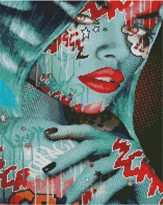 Алмазная мозаика Strateg Рисунки на лице 40х50 см (L-108)