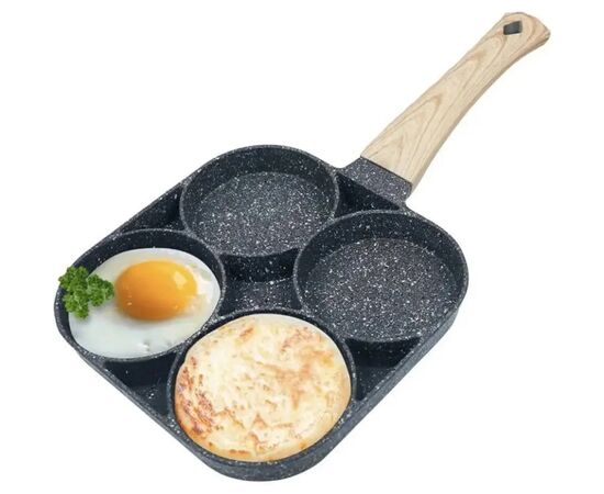 Сковорода антипригарная на 4 отделения для блинов и яичницы.