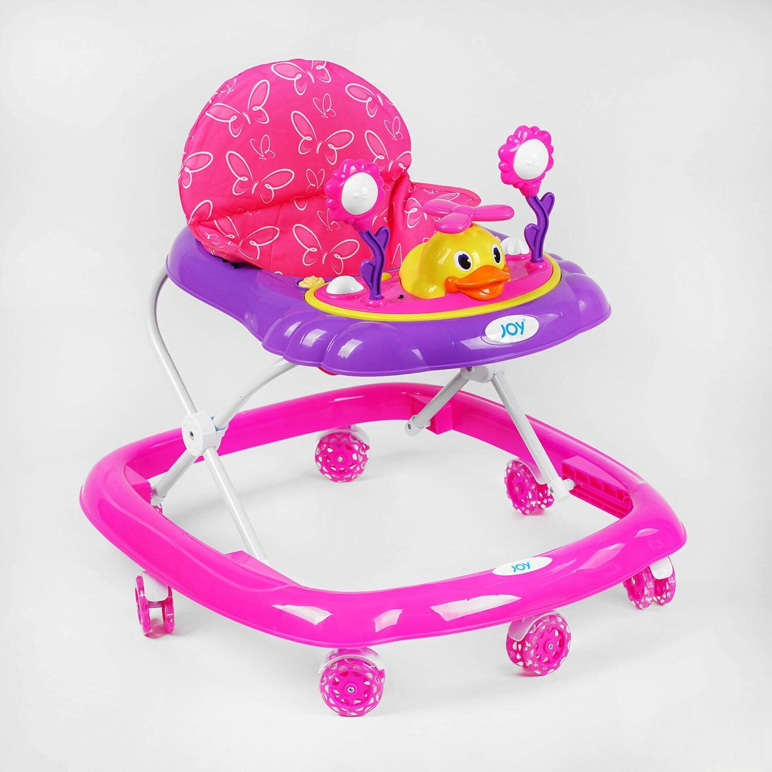 Ходунки с уточкой музыкальной панелью и регулировкой высоты Розовый (136020-2)