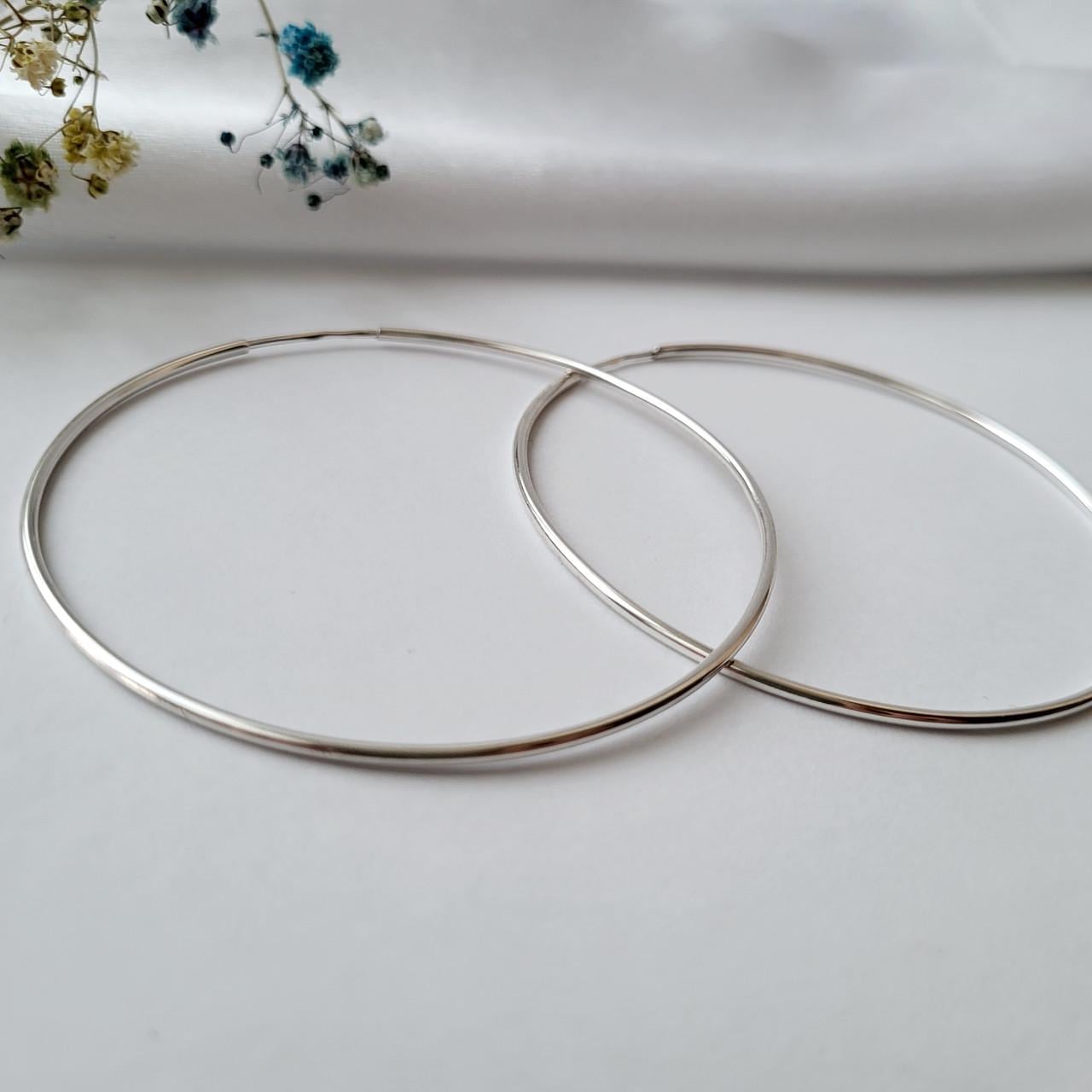 Серьги кольца из серебра 70 мм 925 пробы 4,42 г (2076)