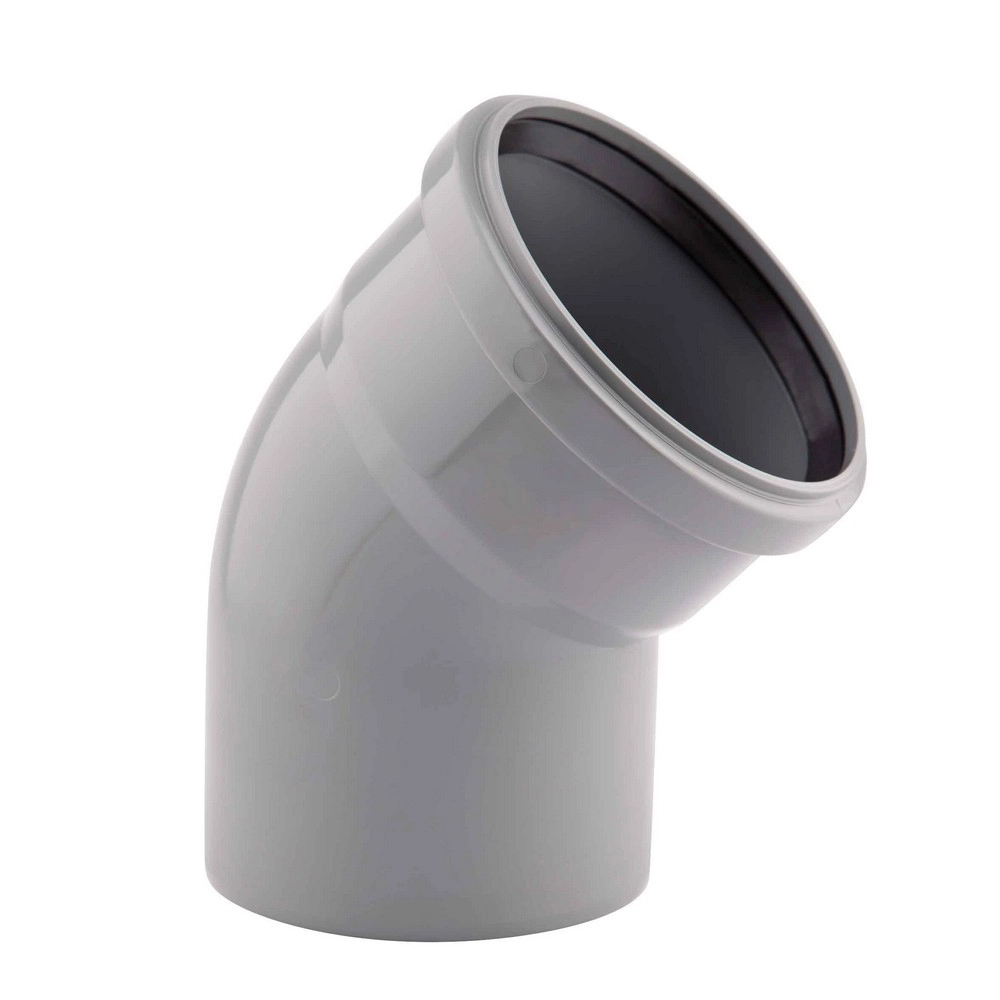 Колено канализационное TA Sewage с уплотнительным кольцом 50x50 мм 45° (SD00034417)