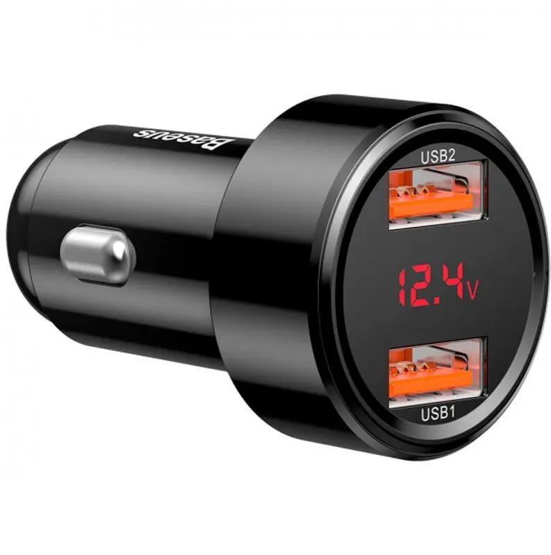 Автомобильное зарядное устройство Baseus with Display 2USB 6A Black (CCMLC20A-01) Автомобильное зарядное устройство Baseus with Display 2USB 6A Black (CCMLC20A-01)