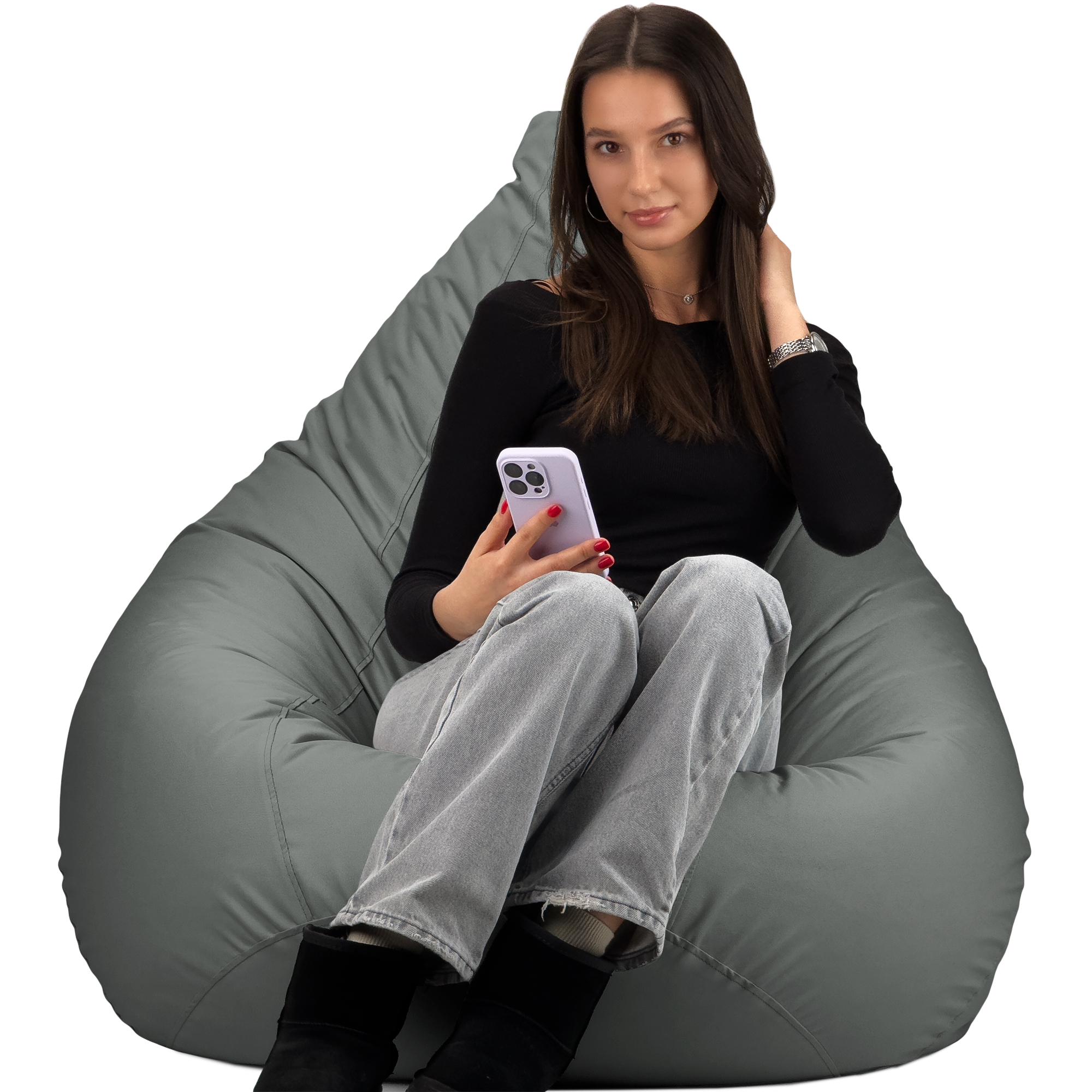 Кресло-мешок Студия Комфорта Груша оксфорд флекс 150х100 см Серый (901231) - фото 2