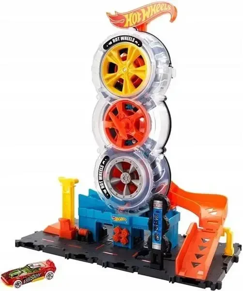 Трек Hot Wheels City Super Twist Tire Shop HDP02 Mattel (2010699676) - фото 2