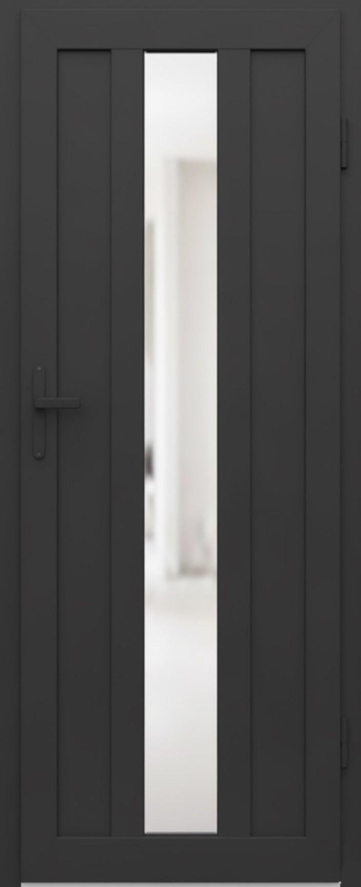 Дверь балконная пластиковая однокамерная Steko с фурнитурой AXOR 2000х1000 мм Антрацит