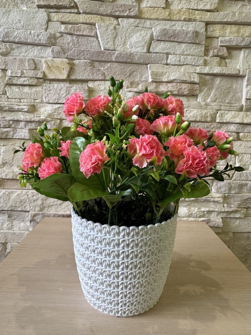 Букет гвоздики малой в кашпо ПЛАСТМАКС Розовый (R0404) - фото 3 Букет гвоздики малой в кашпо ПЛАСТМАКС Розовый (R0404) - фото 3