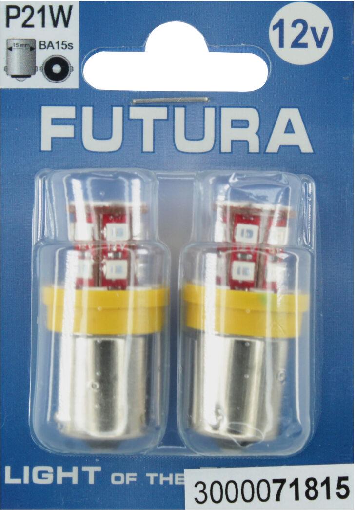 Лампочка FUTURA Груша LED SMD 12V 24 диода R10W BA15s 2 шт. Желтый (71815)