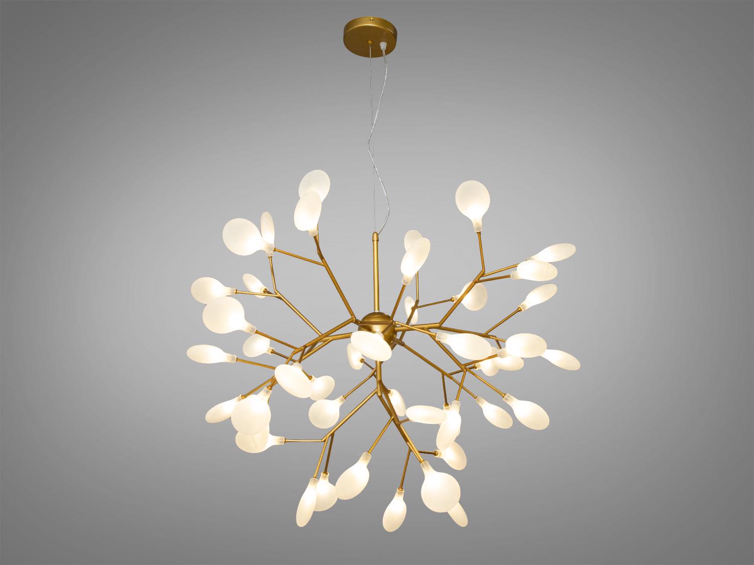 Люстра подвесная Светлячок 45 ламп Золотой сатин (887-45A GD) - фото 1