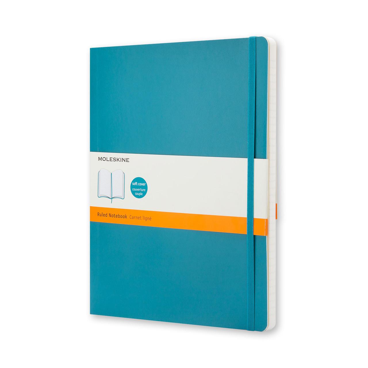 Блокнот Moleskine Classic большой 192 страницы в линейку мягкая обложка 19х25 Аквамарин