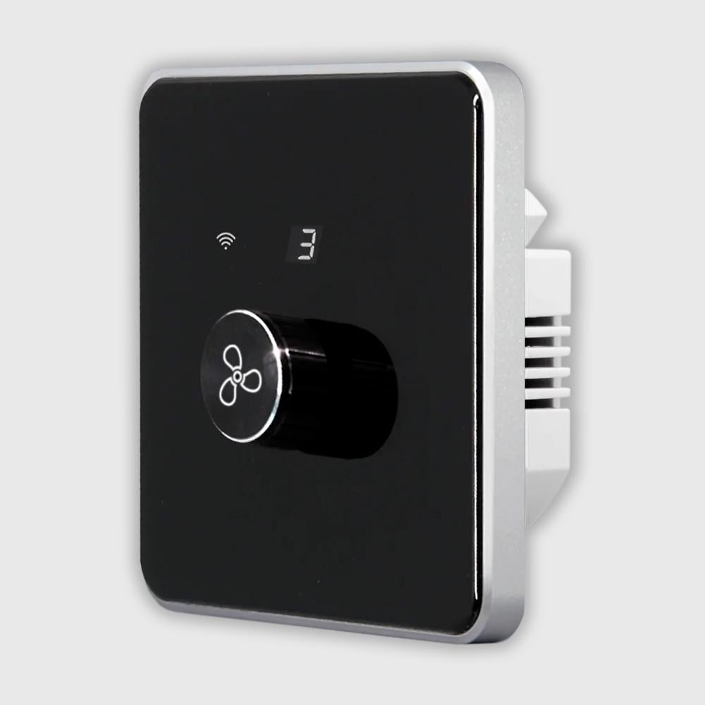 Регулятор скорости вентилятора поворотный Tuya Wi-Fi Черный (WH00692)