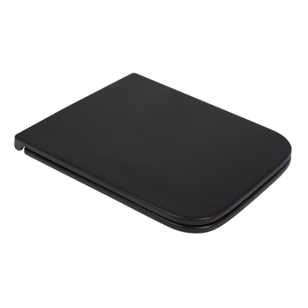 Сидение для унитаза Qtap Gemini 435x357x37 мм Matt Black с микролифтом Slim Duroplast Quick Release (QT99HY2312MB)