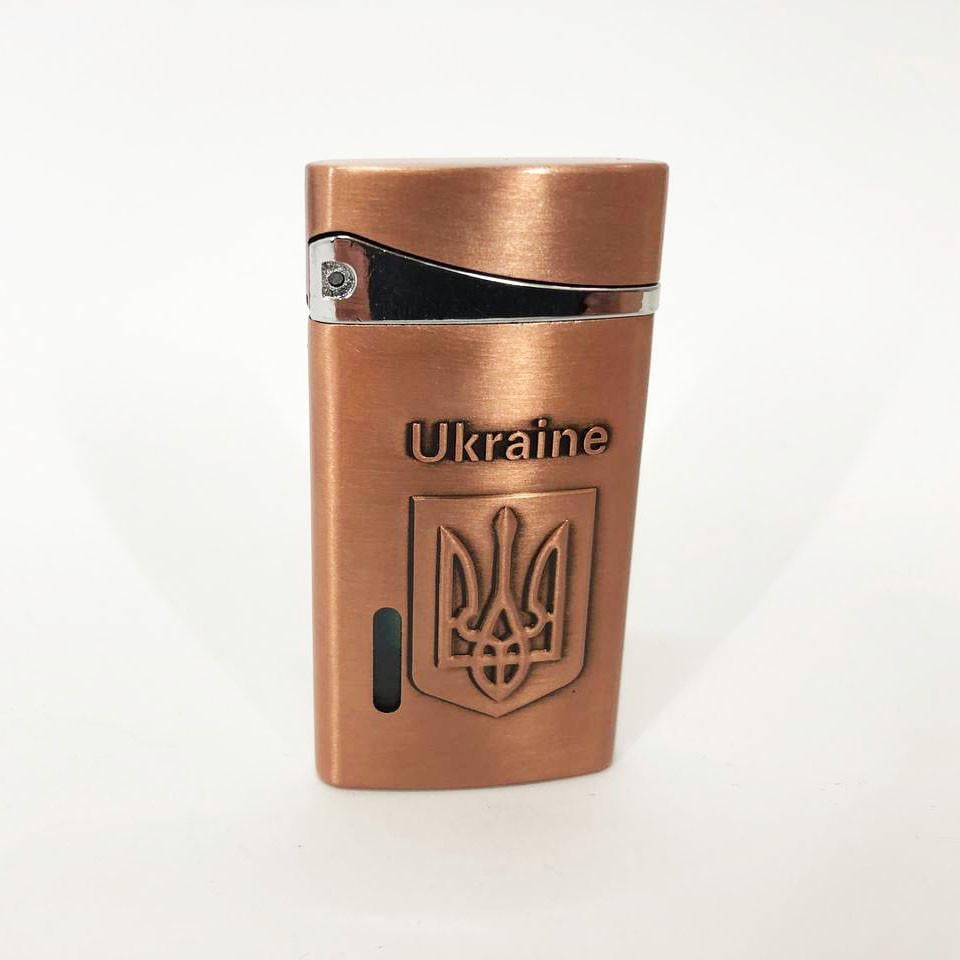 Запальничка турбо "Ukraine" 325 кишенькова Бронзовий