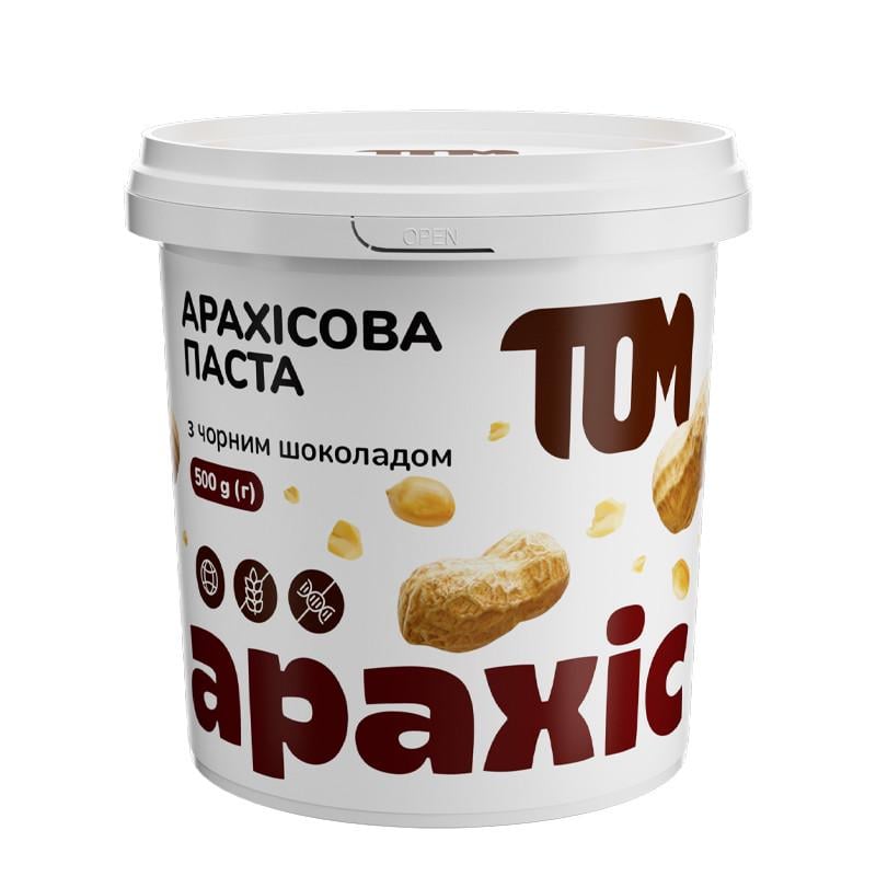 Арахісова паста Tom Peanut Butter з чорним шоколадом 500 г (11165-01)