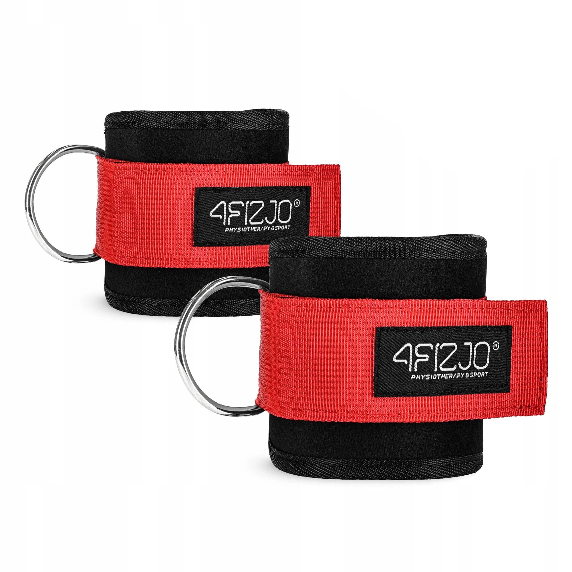 Манжети для тяги 4FIZJO Ankle Strap 2 шт. Black/Red (P-5907739314819)