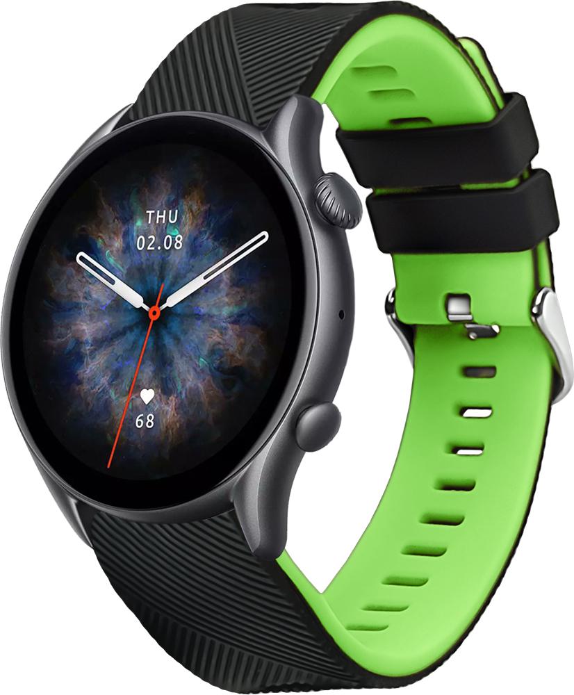 Ремешок Luminic для Amazfit GTR 3 Pro Black Green (26678-4A)