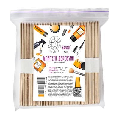 Шпателі дерев'яні вузькі Panni Mlada в пачці 100 шт. (2538725925)