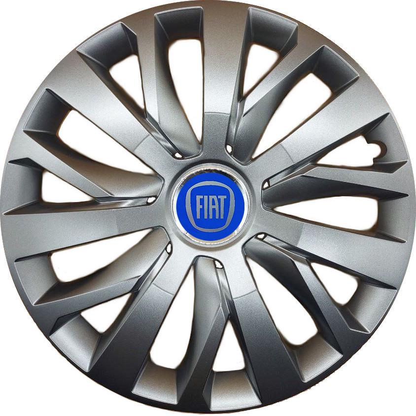 Колпаки SJS 228 с логотипом Fiat 4 шт. R14 Серебряный/Синий (2654556178)
