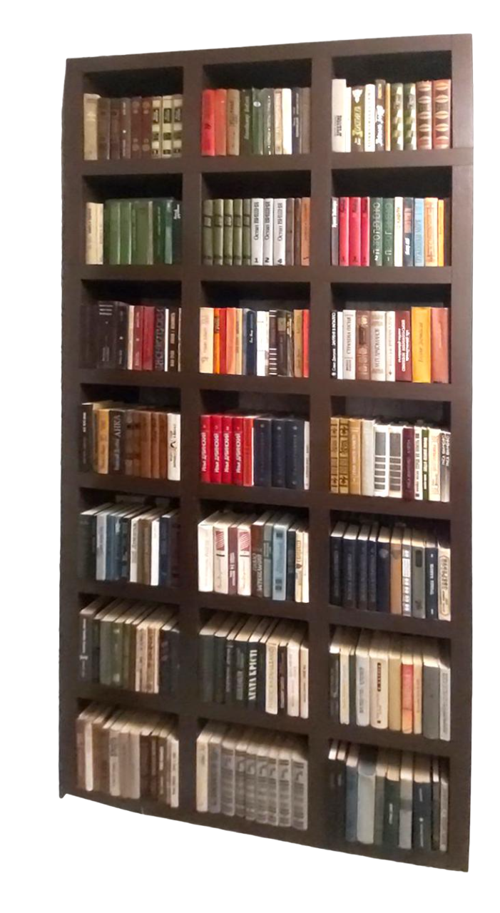 Шафа книжкова Inteo Кубус 3х7 3Д 2430х1070х290 мм товщина корпусу 50 мм Венге
