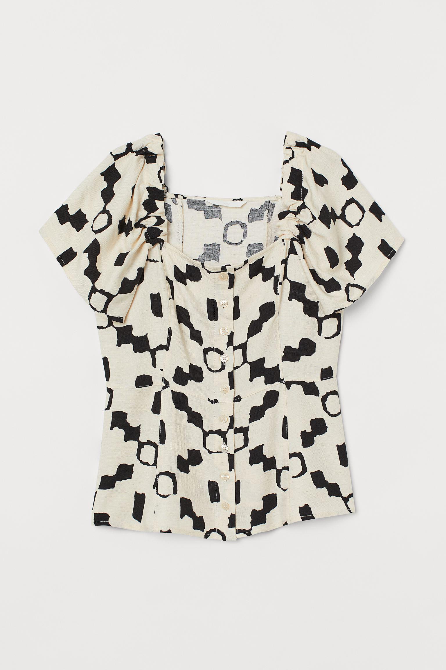 Блуза H&M р. 36 Бежево-черный (1712874952)