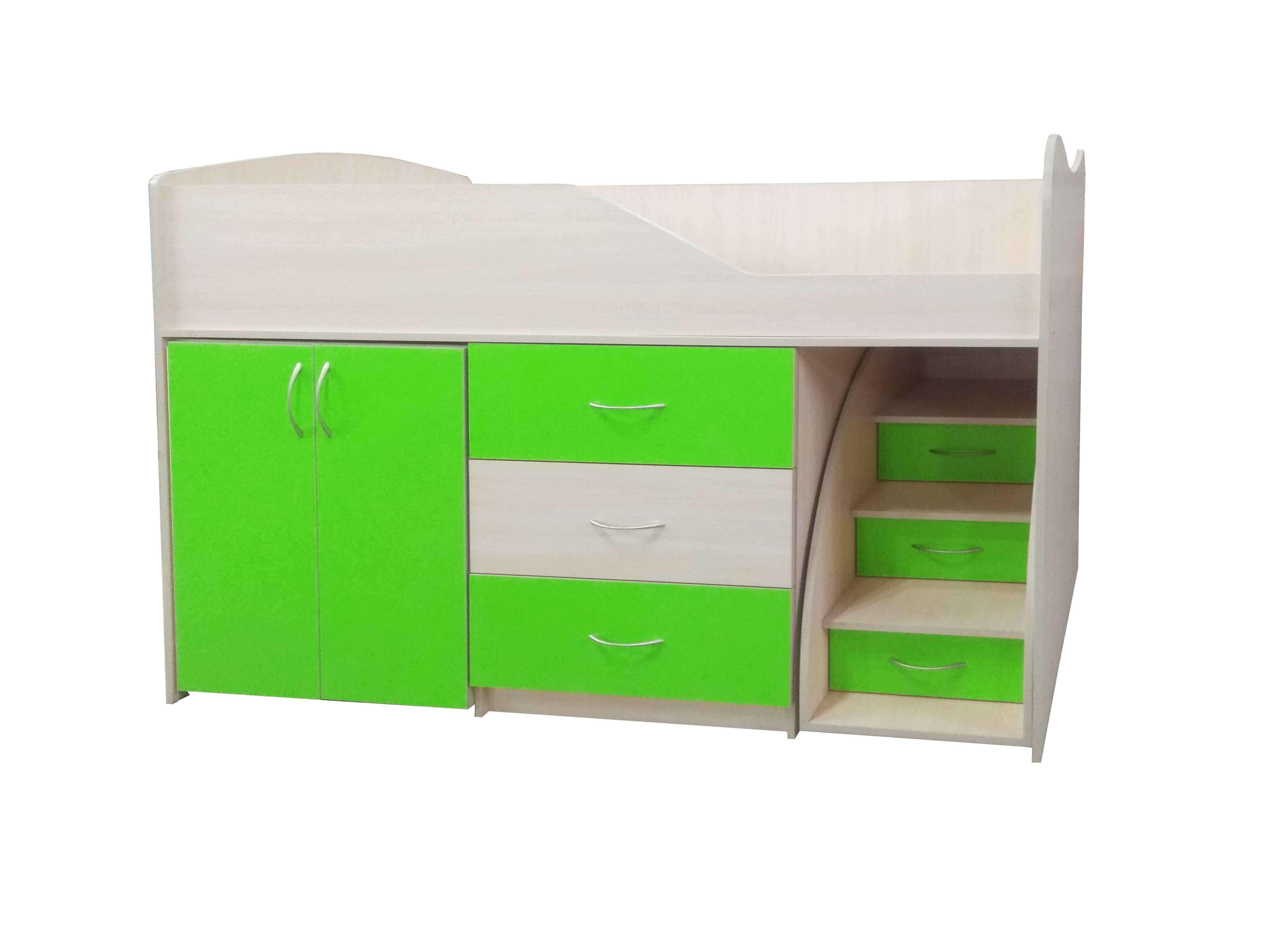 Кровать-комната со шкафом Viorina-Deko № 5 80х180 см из ЛДСП Лайм