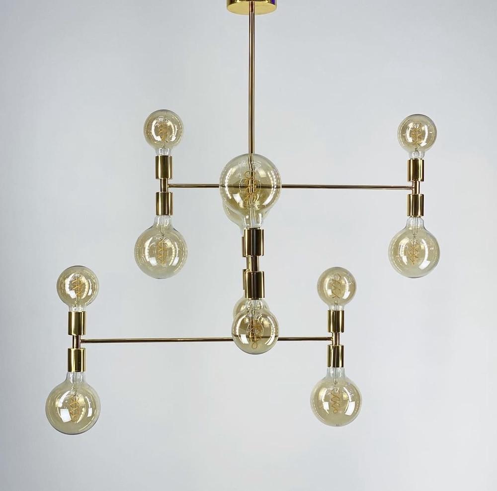 Світильник каскадний без плафонів на 12 патронів Золотий (Y 8861 X-12) - фото 6 Світильник каскадний без плафонів на 12 патронів Золотий (Y 8861 X-12) - фото 6