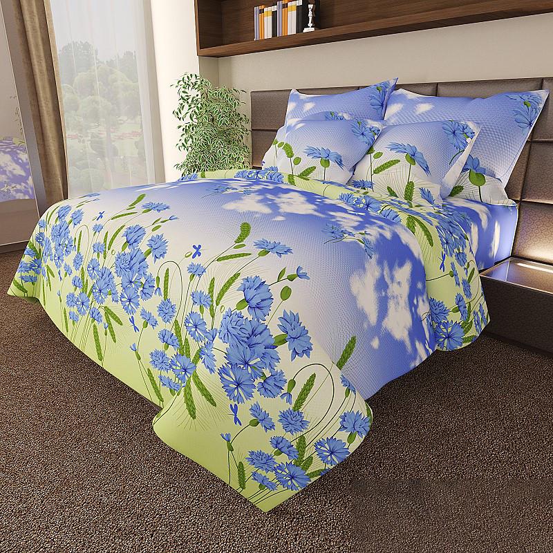 Простынь на резинке Вилена Голд Васильки бязь 120х200/25 см