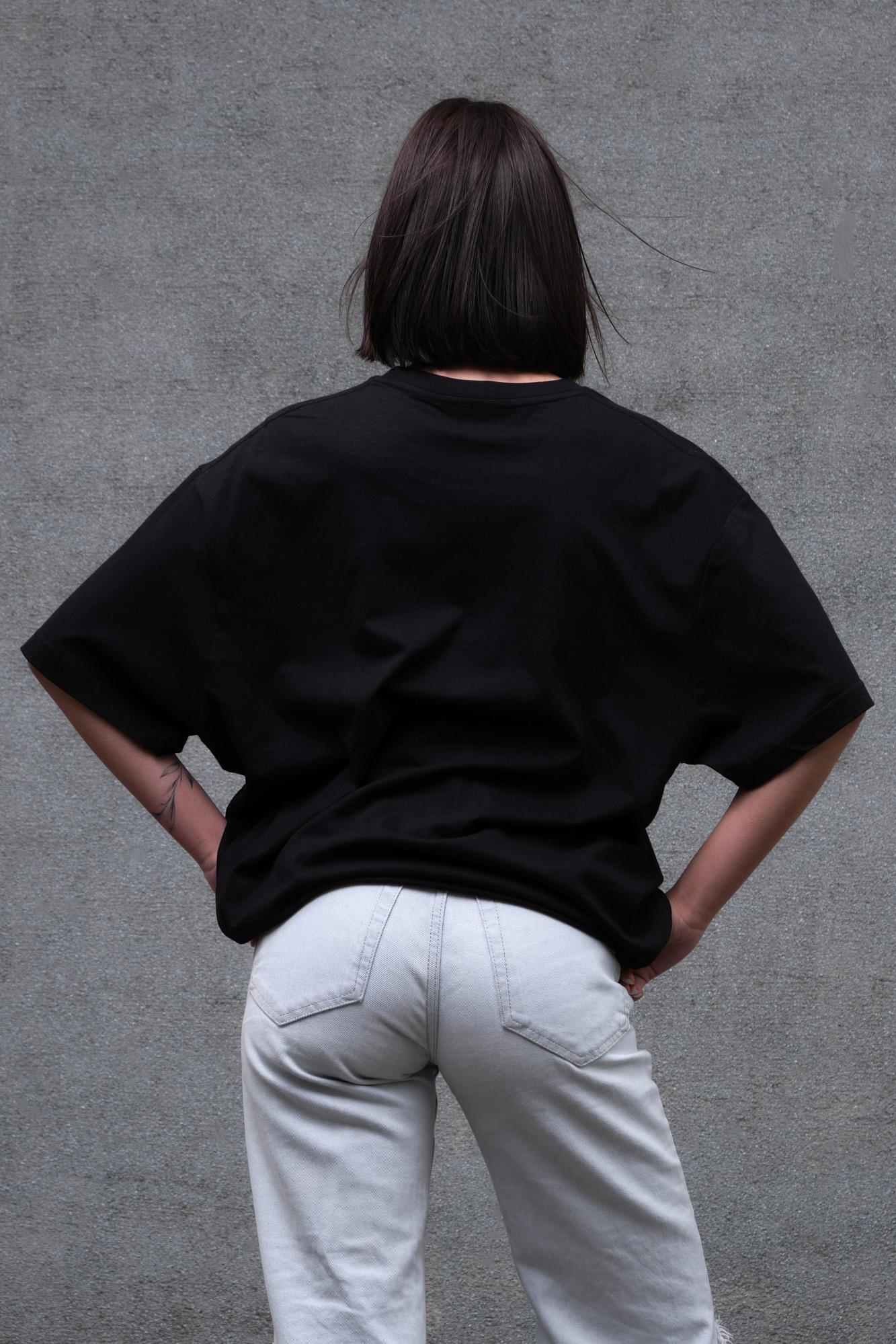 Футболка женская Without с принтом не гони коней оверсайз S/M Black (S8055221) - фото 3