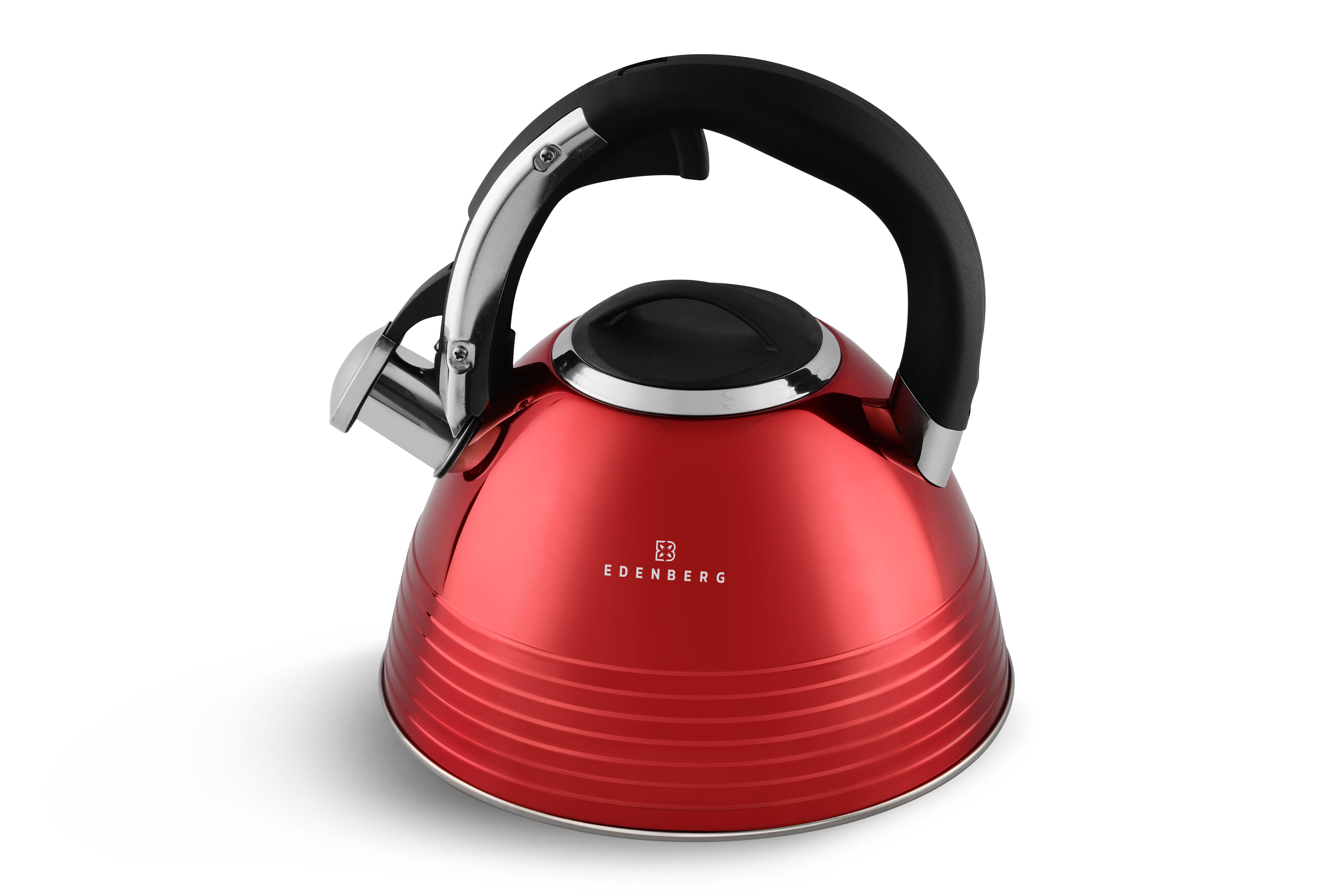 Чайник Edenberg со свистком из нержавеющей стали 3 л (EB-8832-red)