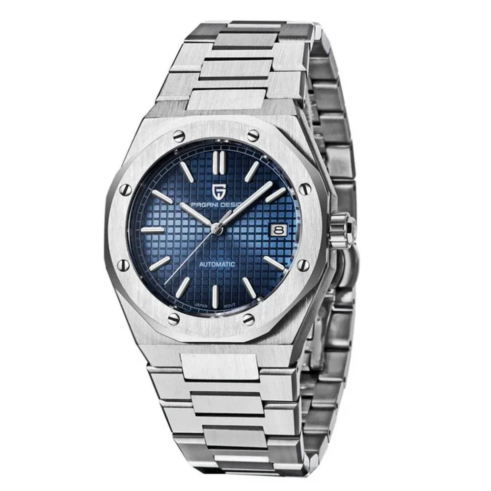 Часы механические Pagani Design PD-1673 водонепроницаемый с автоподзаводом Silver/Blue (22817100)