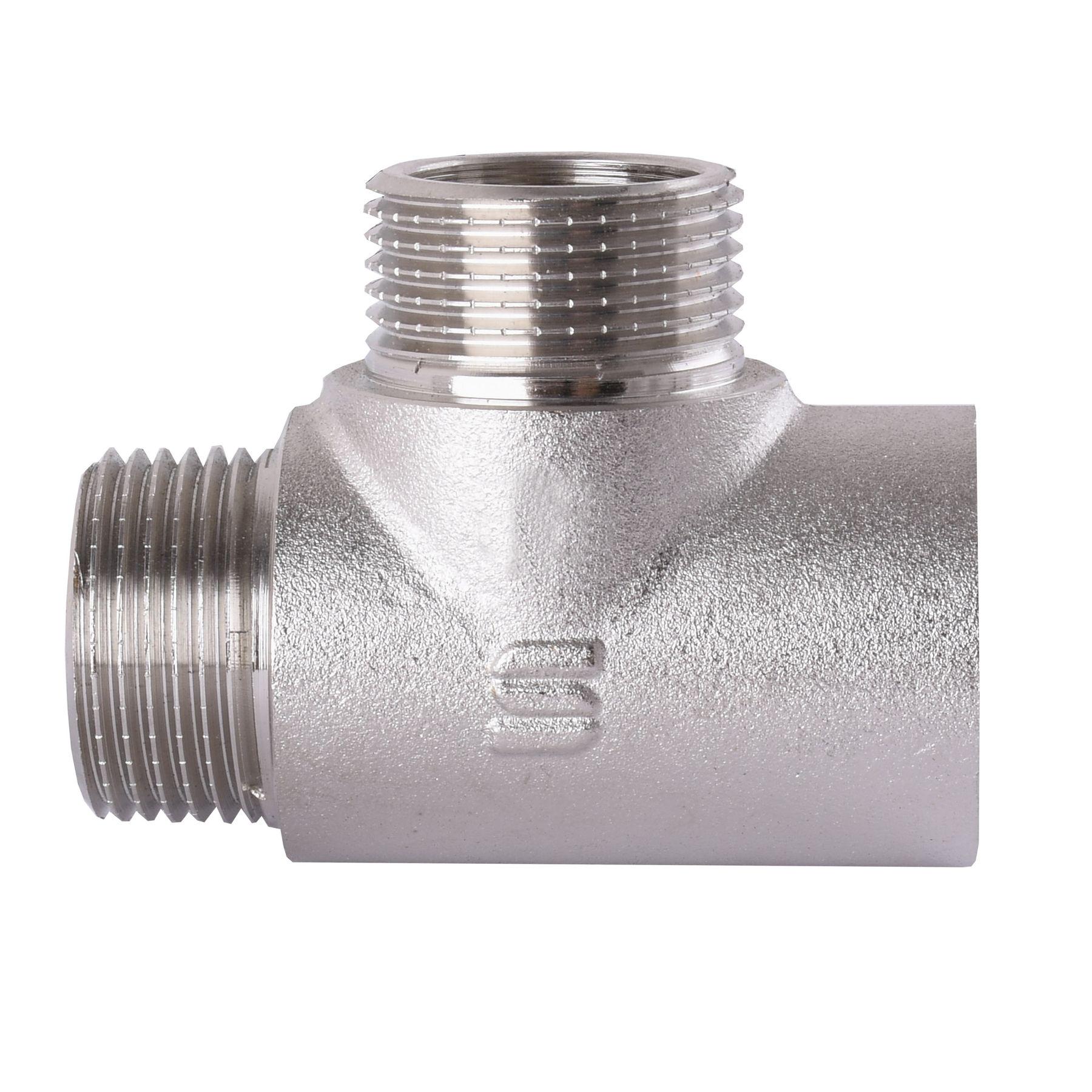 Тройник Gebo 000020432 никель внутренняя-внутренняяутренняя-наружная 3/4" (104891) - фото 2