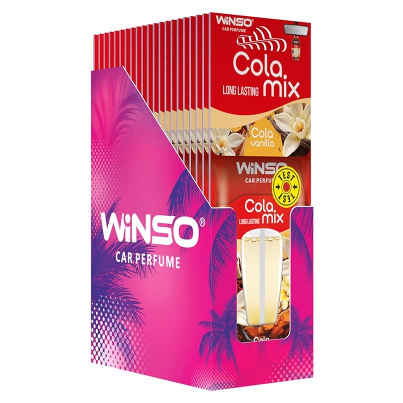 Набір ароматизаторів з подвійною капсулою WINSO Cola MIX 18 шт. (500253)