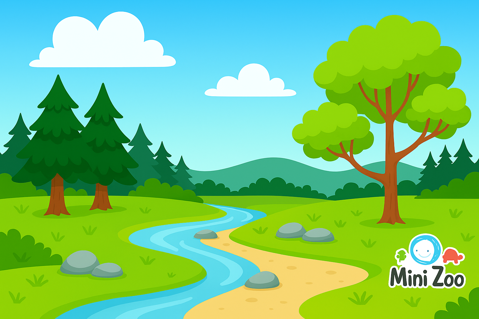 Коврик игровой Лесная река (00007)