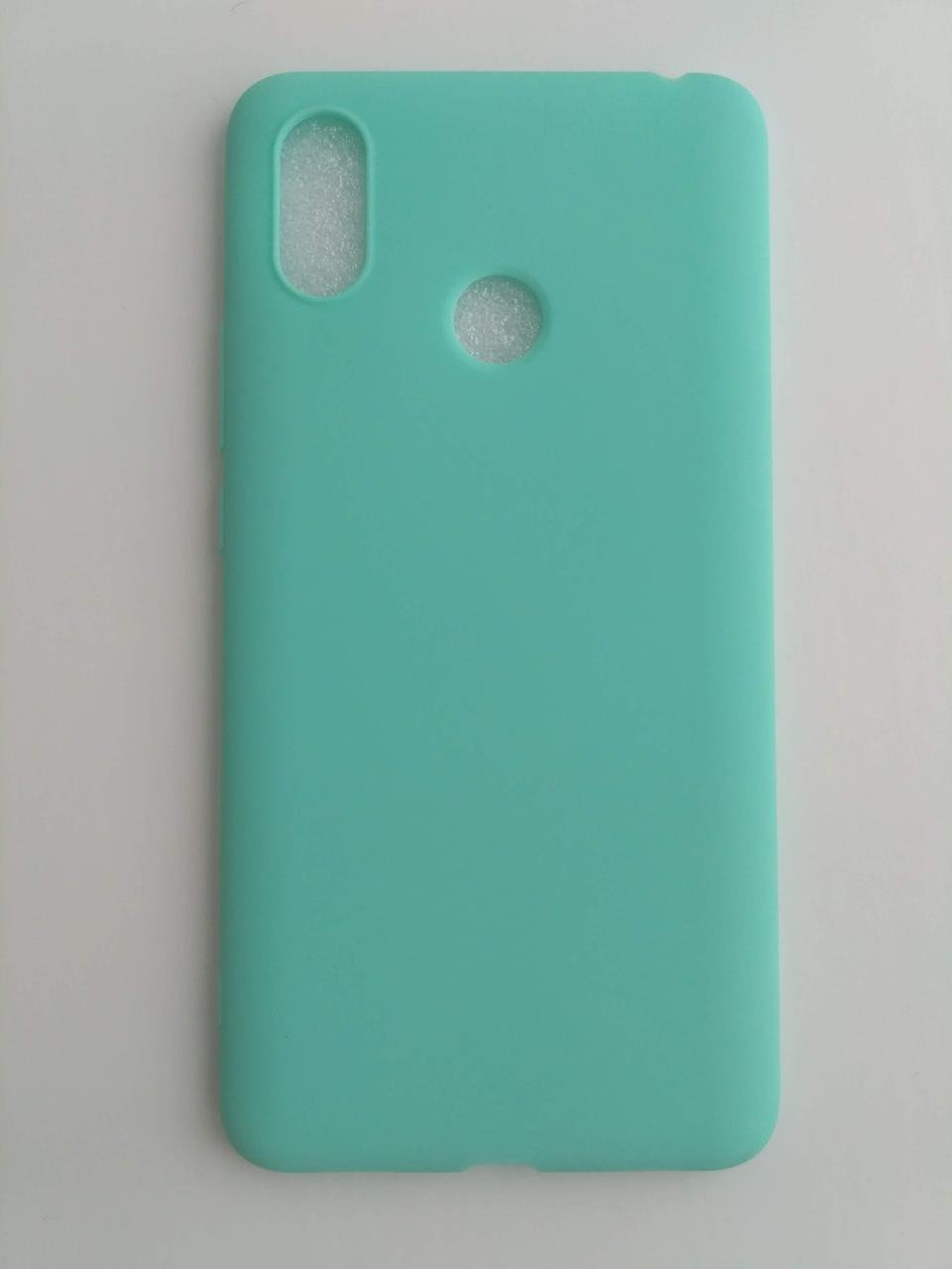 Силиконовый чехол Xiaomi Mi Max 3 матовый Мятный 1762P