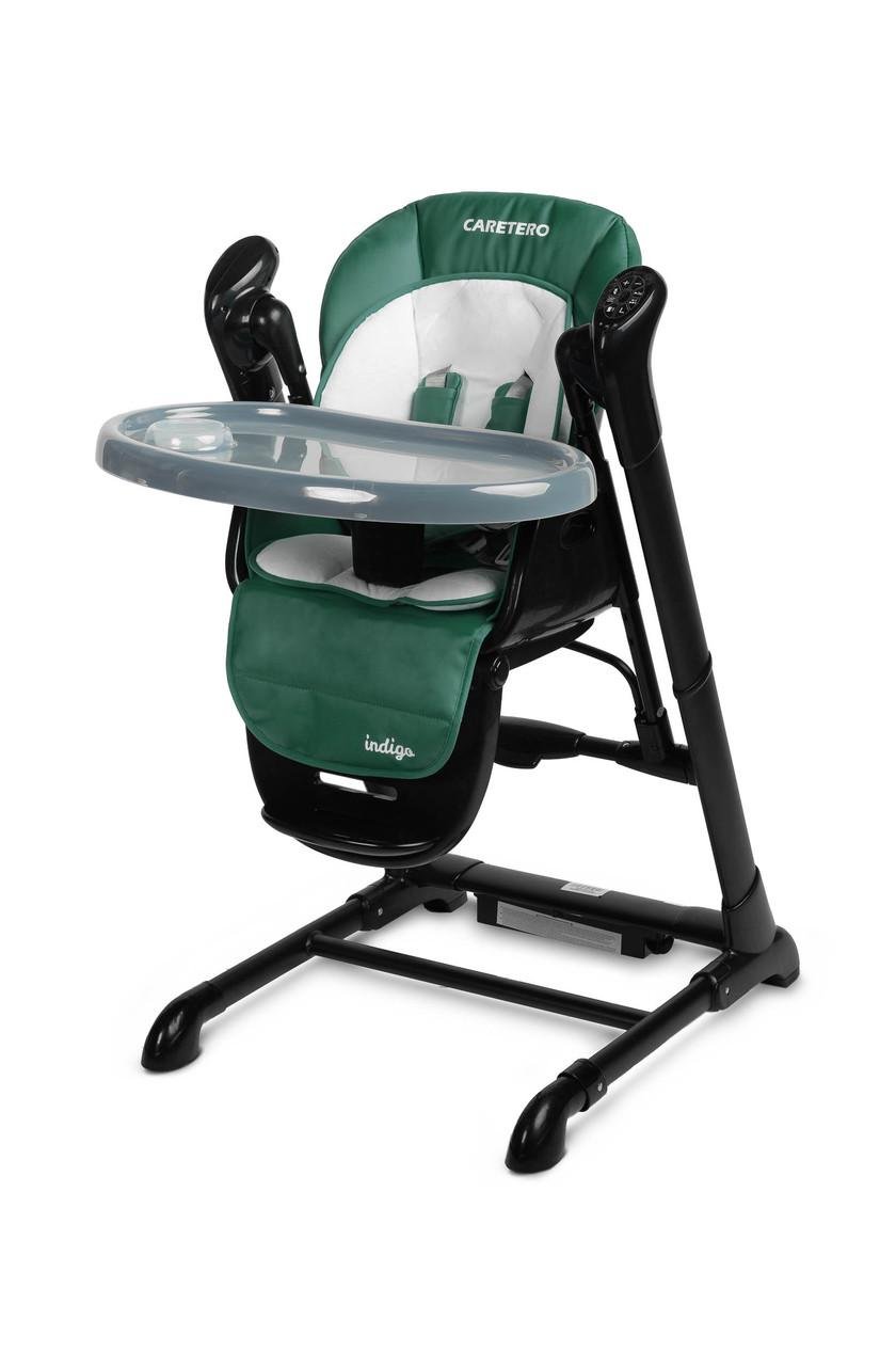 Стульчик для кормления Caretero Indigo с функцией качели 2в1 Black/Green (397160)