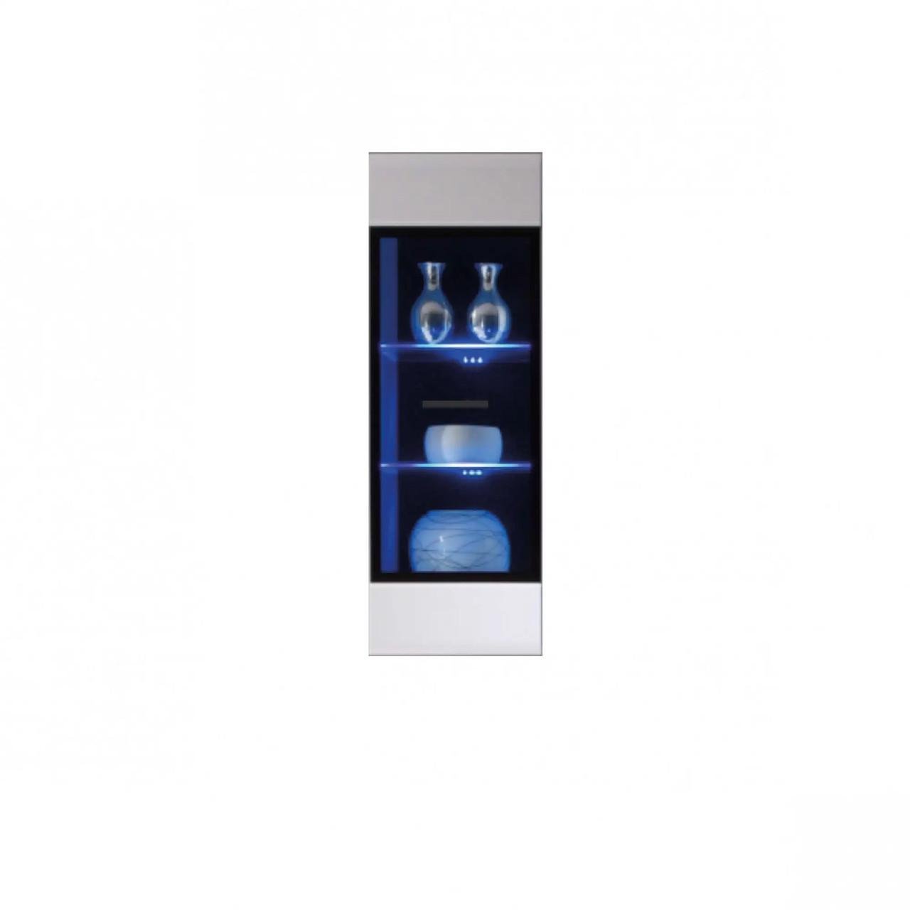 Пенал-витрина навесной Гербор Вушер SFW 1W Нимфея альба/Белый глянец (GRB-1068)