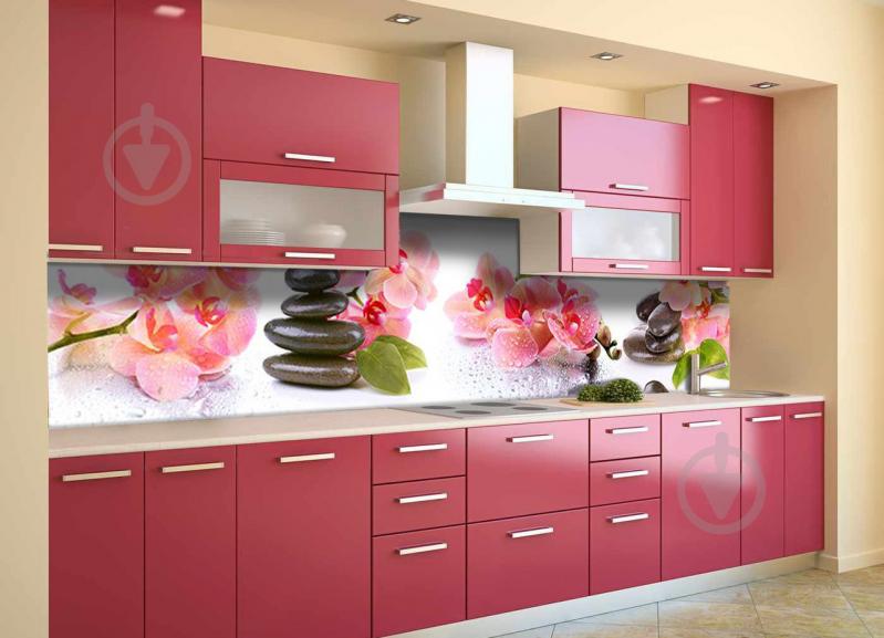 Скинали на кухню Zatarga «Мокрые Орхидеи» 600х3000 мм виниловая 3Д наклейка кухонный фартук самоклеящаяся Z180541/2 Скинали на кухню Zatarga «Мокрые Орхидеи» 600х3000 мм виниловая 3Д наклейка кухонный фартук самоклеящаяся Z180541/2