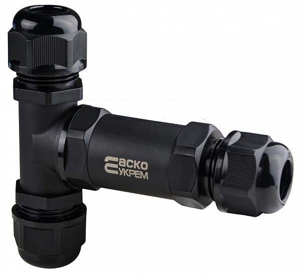 Соединитель кабельный АСКО-УКРЕМ CNP 332-Т 32А 2 контакта  ø 0,5-4 мм2 PG16 тип T полиамид IP68 (A0280010022)