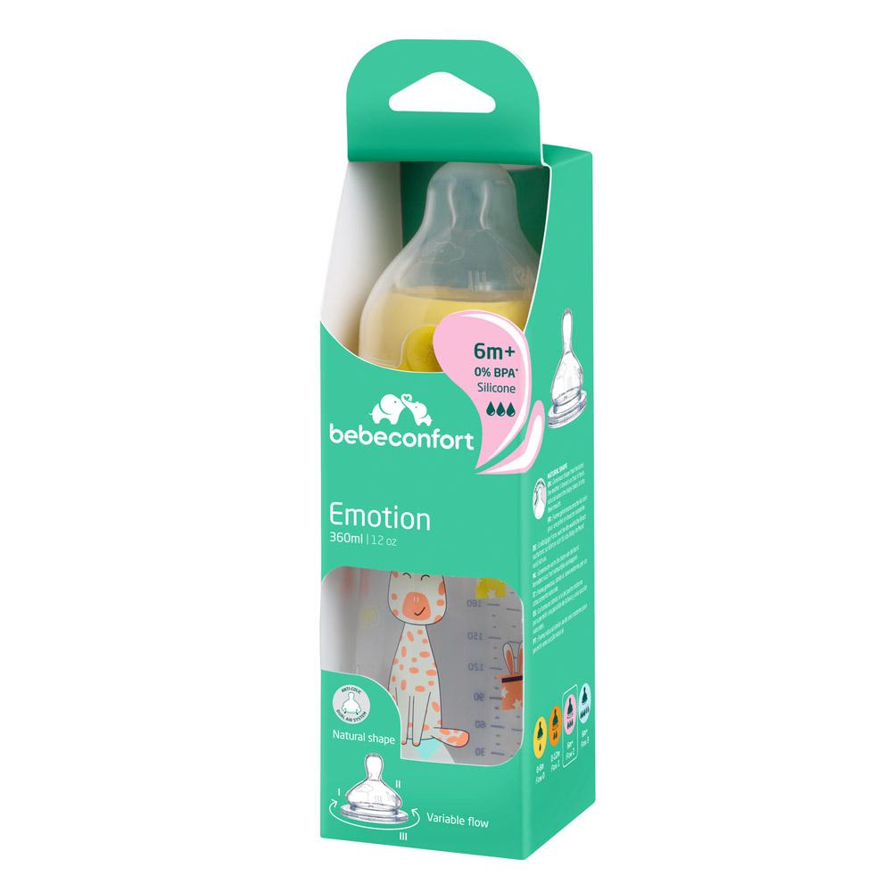 Бутылочка для кормления Bebe Confort 3102202030 EMO PP T2 FF с силиконовой пустышкой 360 мл Желтый (3220660335763) - фото 3 Бутылочка для кормления Bebe Confort 3102202030 EMO PP T2 FF с силиконовой пустышкой 360 мл Желтый (3220660335763) - фото 3