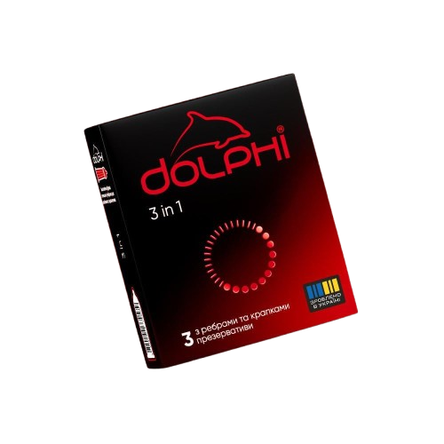 Презервативы Dolphi 3 n1 с точками и ребрами 3 шт. (000007132)