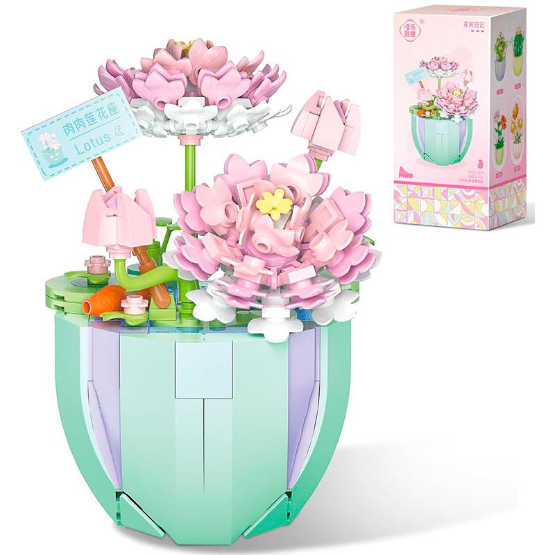 Конструктор строительных блоков 3D Lesko YZ 2084 Лотос 312 деталей (2039033590)