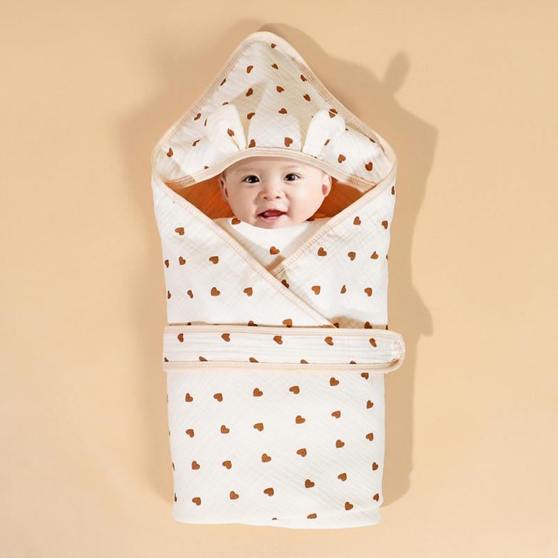 Рушник-конверт з капюшоном муслін Сердечко 85x90 см (24246851) - фото 4 Рушник-конверт з капюшоном муслін Сердечко 85x90 см (24246851) - фото 4