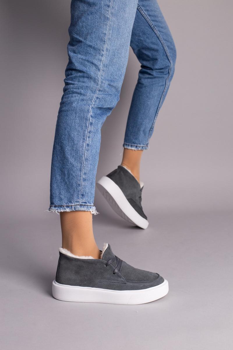 Кеди жіночі замшеві зимові р. 40 Сірий (8209з/40) - фото 2 Кеди жіночі замшеві зимові р. 40 Сірий (8209з/40) - фото 2