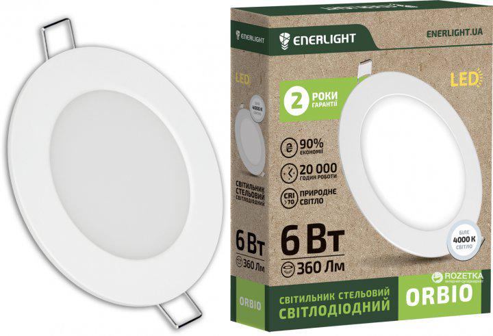 Cвітильник стельовий світлодіодний Enerlight Orbio 6 Вт 4000К (4426153) Cвітильник стельовий світлодіодний Enerlight Orbio 6 Вт 4000К (4426153)