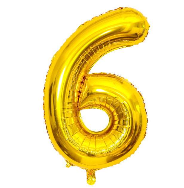 Кулька надувна у формі цифри 6 7971 40х98 см Золотий (4399279) Кулька надувна у формі цифри 6 7971 40х98 см Золотий (4399279)